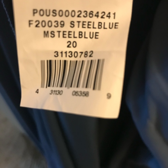 FLUTTER SLEEVE GEORGETTE WRAP BRIDESMAID DRESS, STEEL BLUE, SIZE 20 - Picture 6 of 6